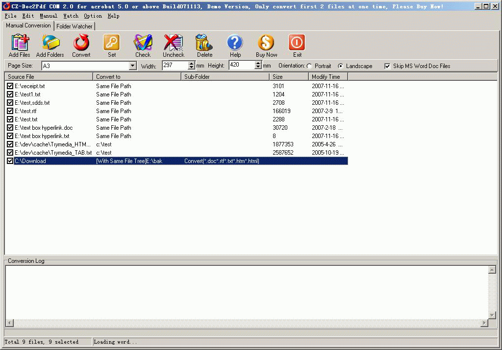 doc2pdf COM 1.0 screenshot